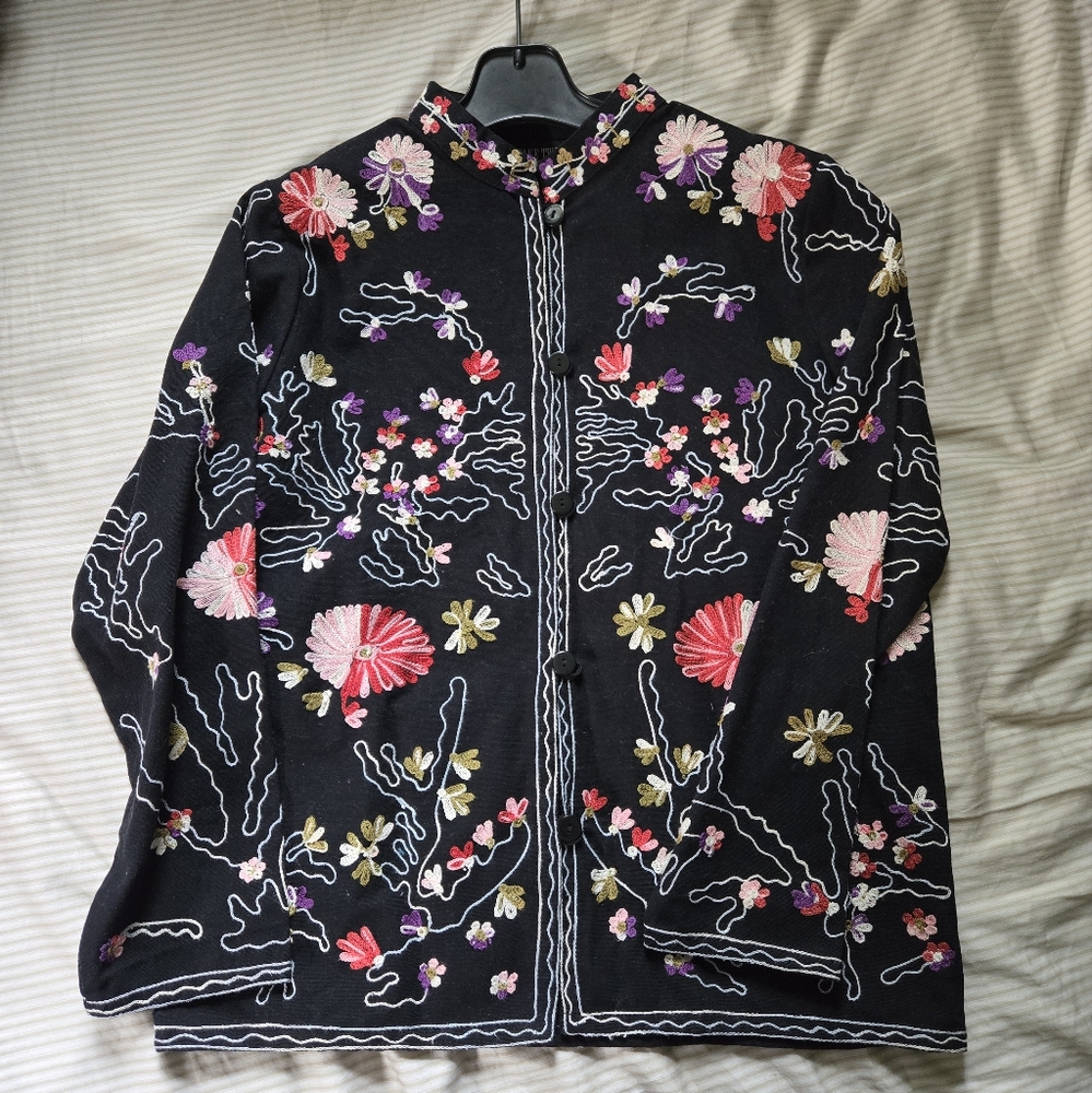 Take Two Clothing Co. Embroidered Floral Cardigan/Sweater